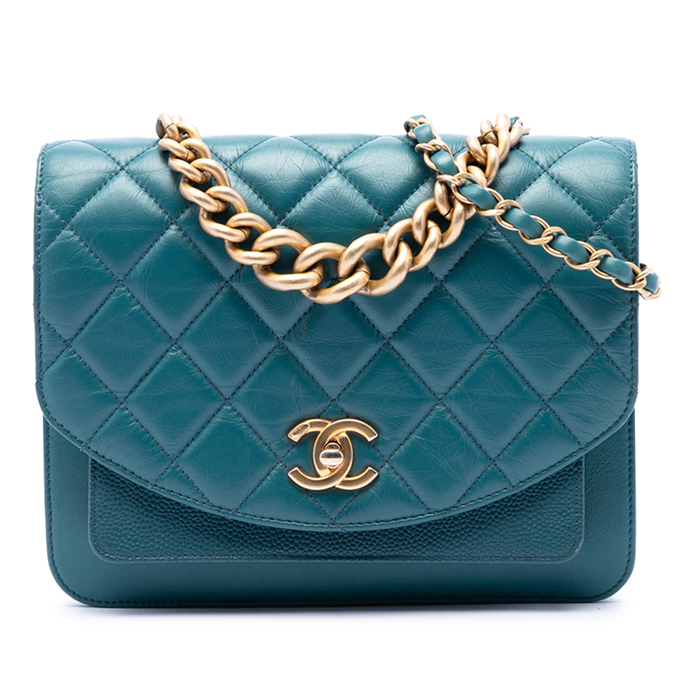 Pre-Loved Chanel Small Quilted Calfskin and Caviar Chain Handle Flap